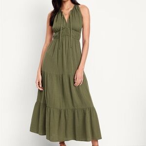 Old Navy Fit & Flare Crinkle Gauze Maxi Dress